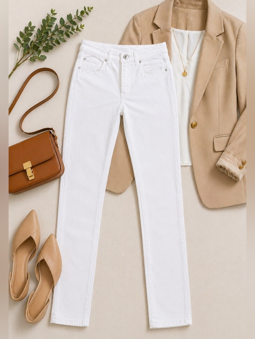Veronica Beard Kate Skinny Jeans White High Rise Stretch Denim Size 25